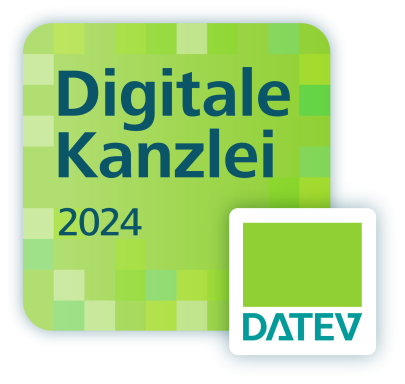 Logo für die Digitale Kanzlei 2024 von DATEV in grünem Design.