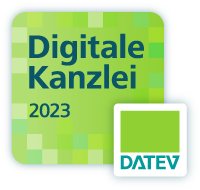 Logo für die Digitale Kanzlei 2023 von DATEV, mit grünem Design.